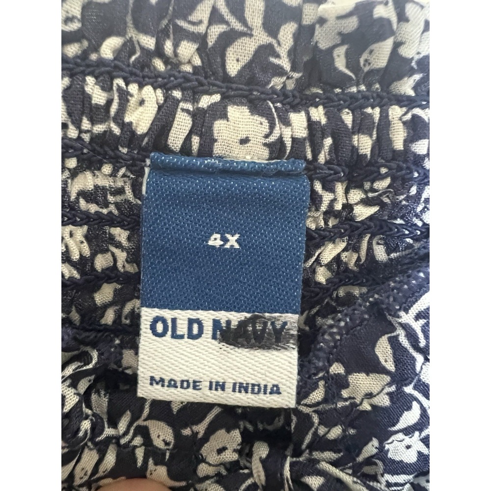 Old Navy Mini Swing Dress 4X Blue Floral Bloomcore Cottagecore Peasant‎ Boho - Picture 7 of 10